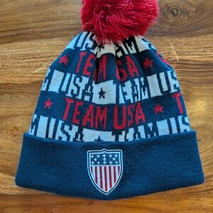 Team Apparel Red and Blue Pom-Pom Hat